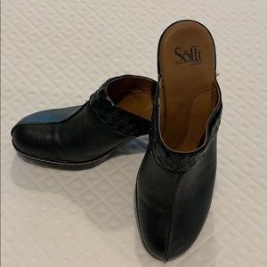 Ladies Sofft leather clogs .  Size 10
